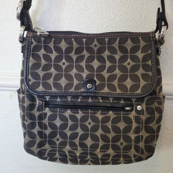 Fossil Handbags - Fossil Signature Crossbody Bag Canvas Medium Pockets Black Purse Y2k‎ 90s